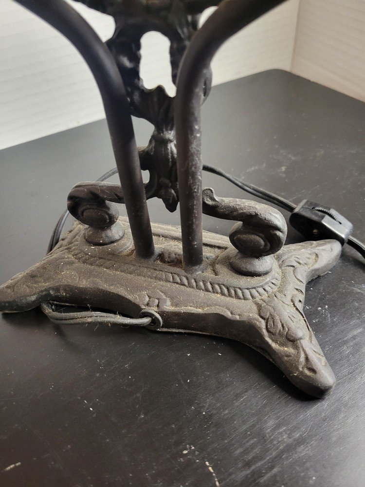 Vintage Cast Iron Cherub Vanity Mirror Lamp