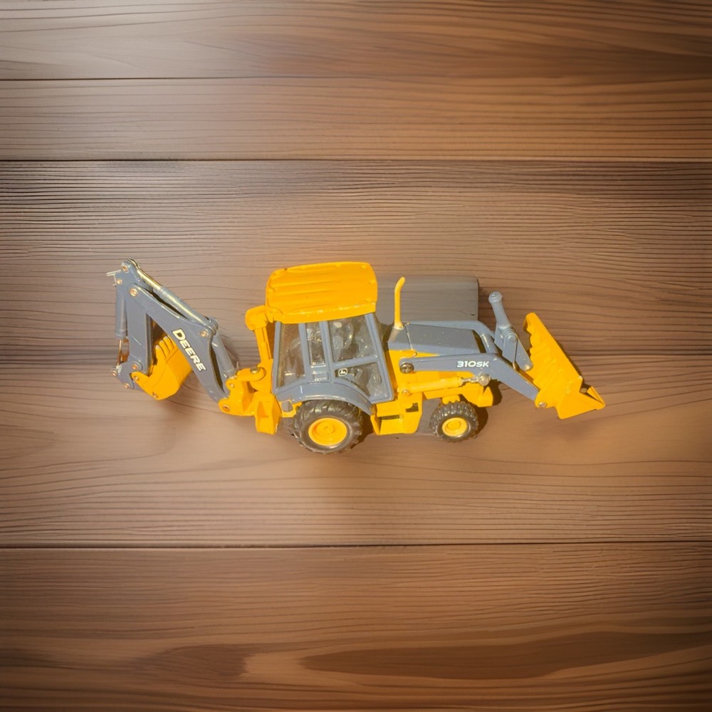 John Deere 310SK Backhoe Loader Diecast Construction Model, Yellow/Gray