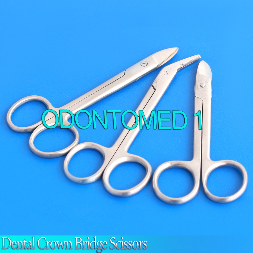 3 DENTAL Straight Curved Angular Crown Bridge Scissors Surgical Instruments