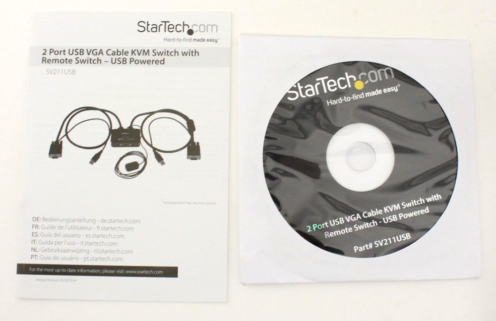 Startech 2 Port USB VGA KVM Cable with Remote Switch