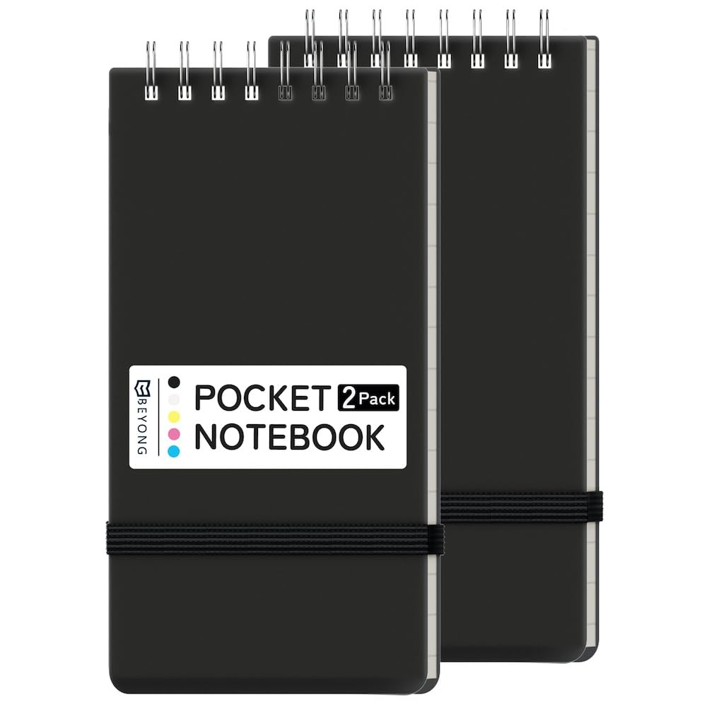 Small Pocket Notebook Journal, Mini Notepad Spiral Notebooks for Work School (Bl