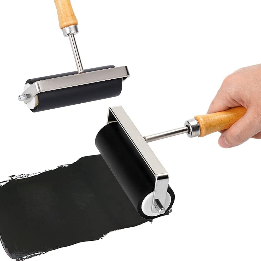 3 Pack Rubber Roller - Brayer Rollers with 3 Size for Crafting Brayer Rollers fo