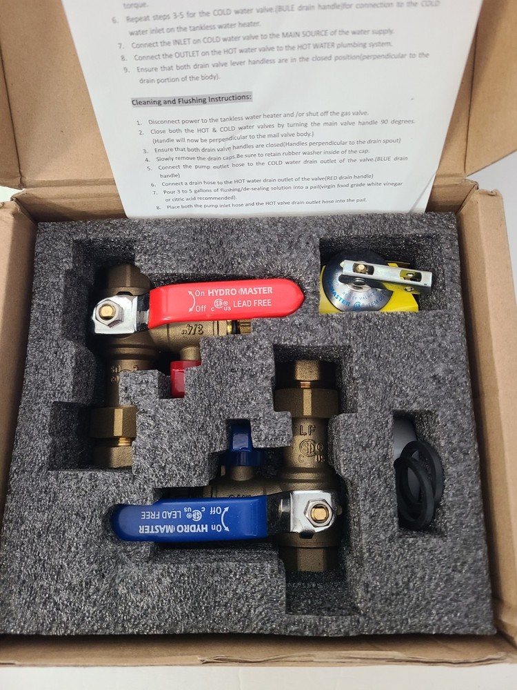 HYDRO MASTER Tankless Water Heater Valve Kit with Pressure Relief Valve