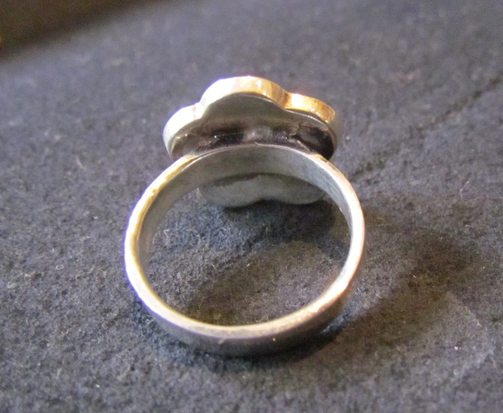 Ring Silver 925 Rodinated Permuth 55 Size 17.5mm