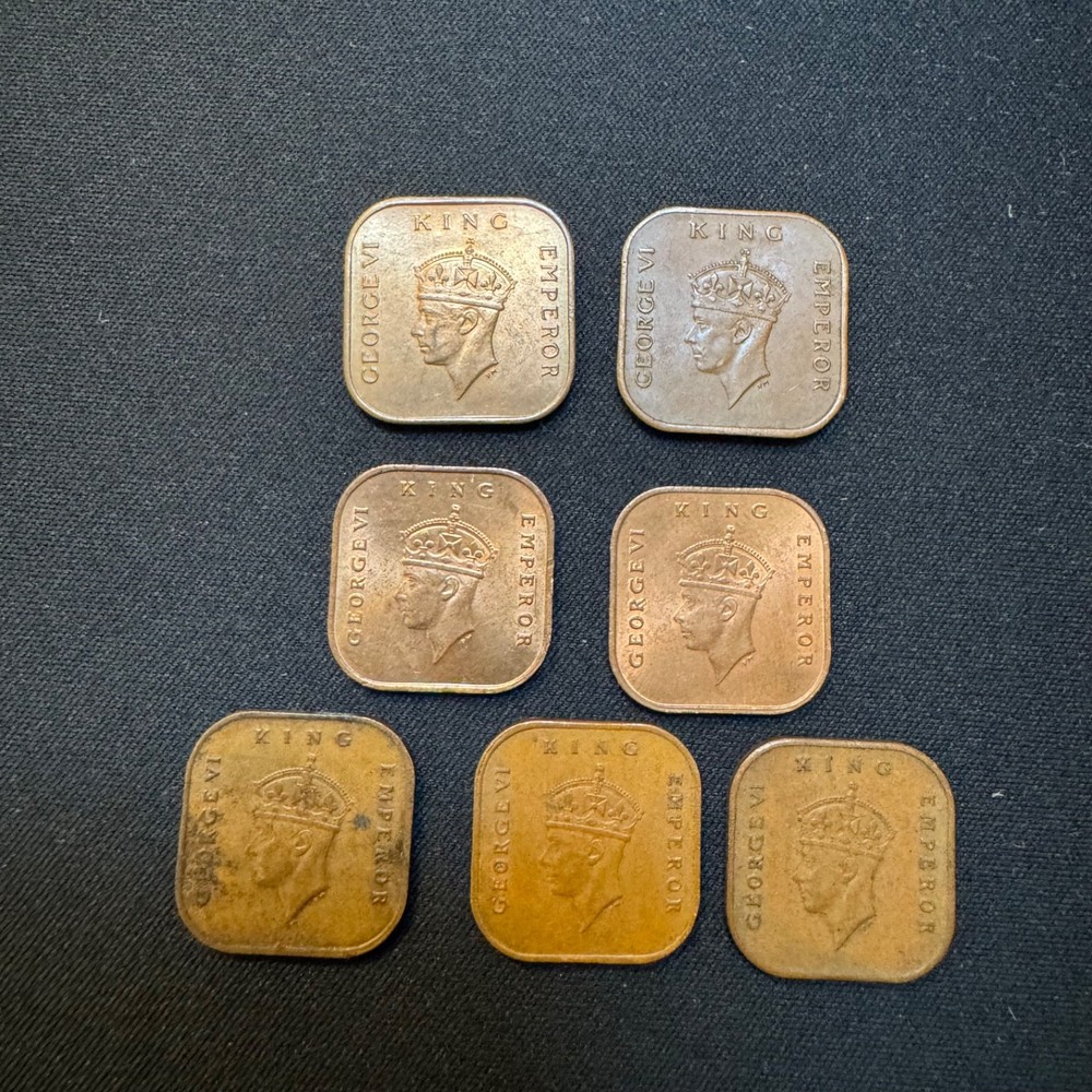 1940 - 1945 Malaya 1 cent collection - Some Uncirculated