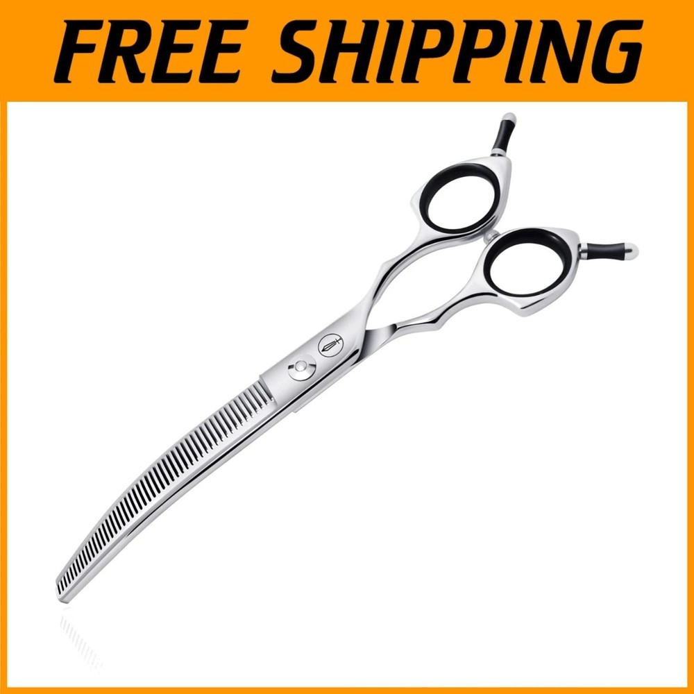 Curved Grooming Shears for Dogs, 30% Thinning