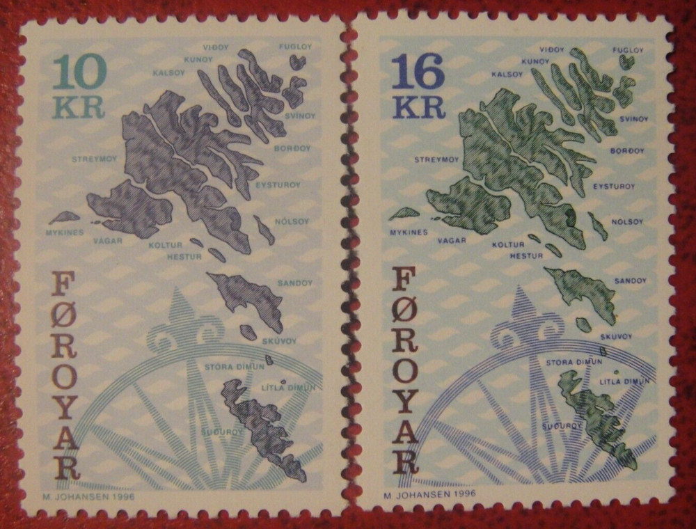 Faroe Islands 1996. Maps. MUH.