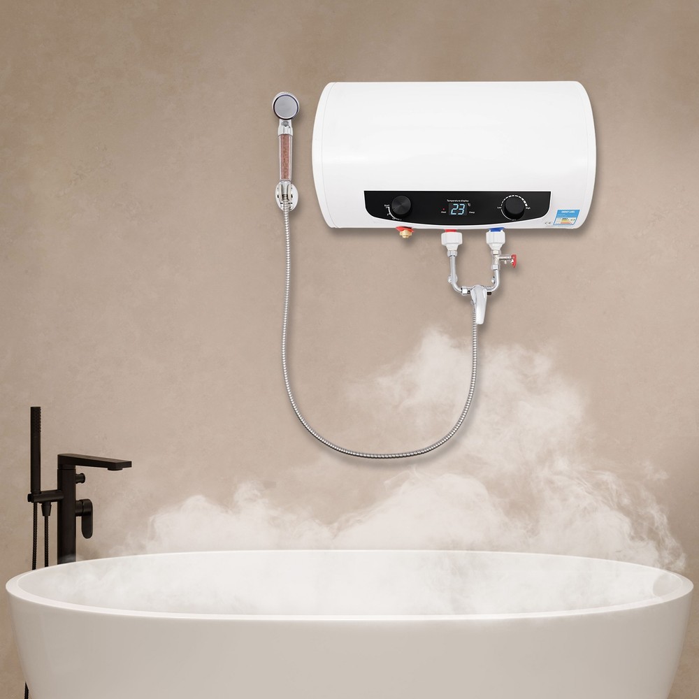 35L/9.25gal Wall-mounted Electric Tank Hot Water Heater with Hand Shower 1500W