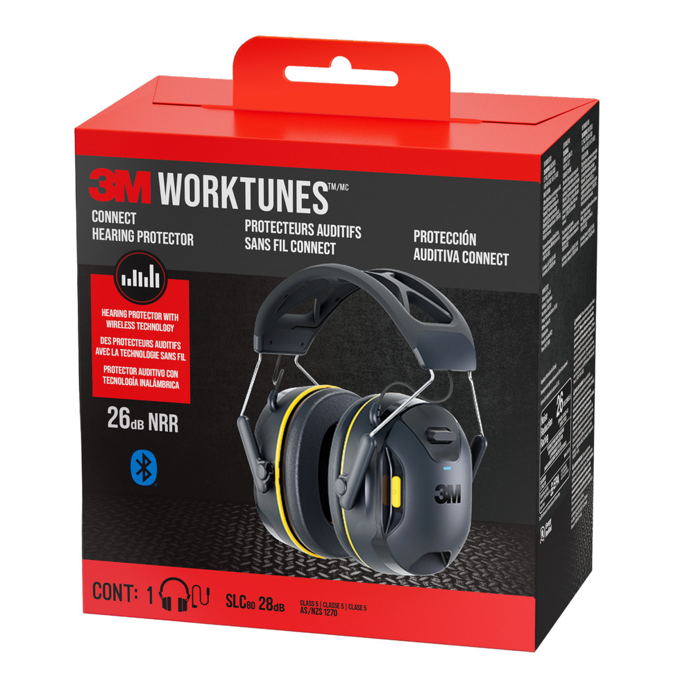 3M WorkTunes Electronic Hearing Protectors: Connect+ AM/FM with Bluetooth Techno