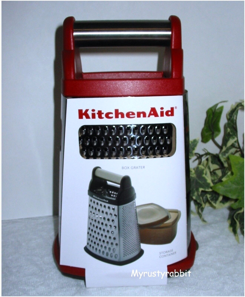 Kitchenaid Empire Red Box Grater w Lidded Storage Container - New