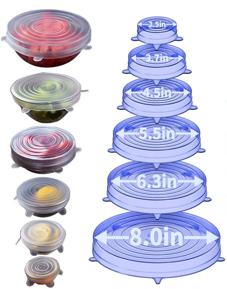 12pcs Stretch Reusable Silicone Lids