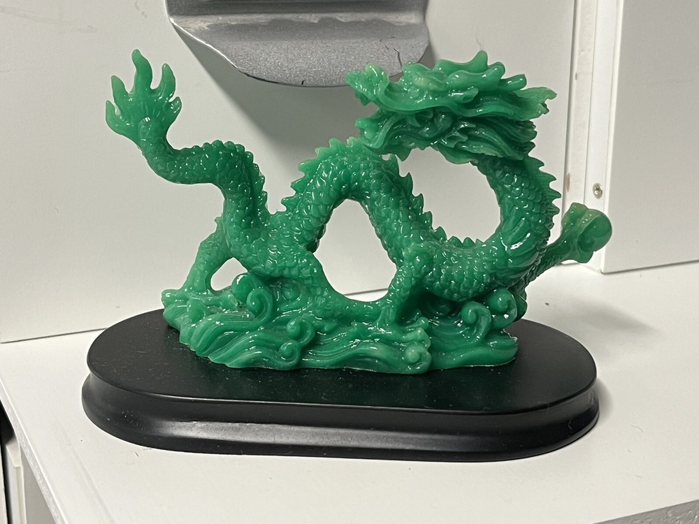 Vintage green dragon sculpture