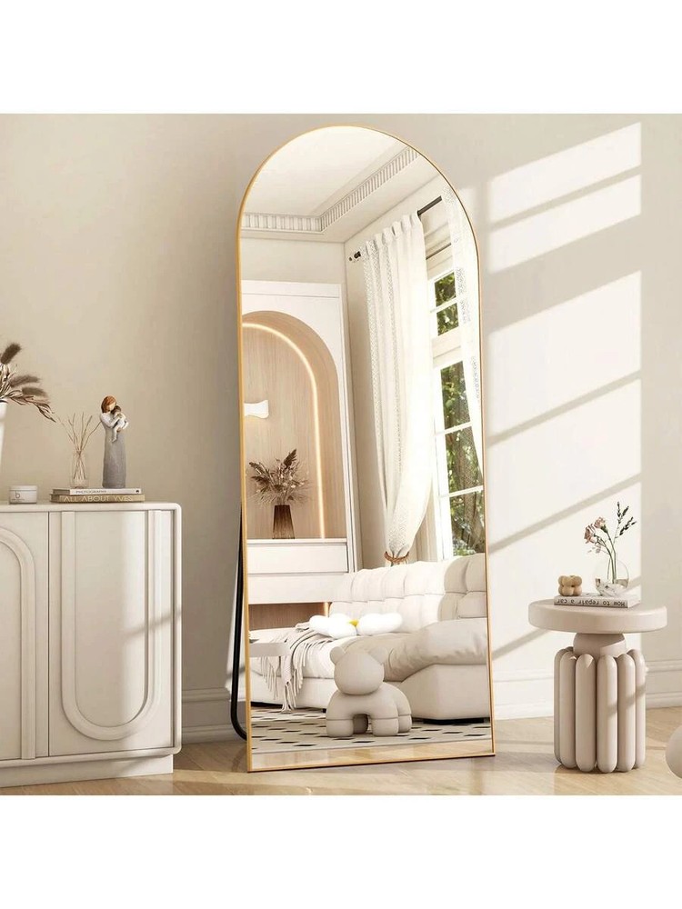 Arched Full Length Mirror, Standing Or Leaning Full Body Mirror With