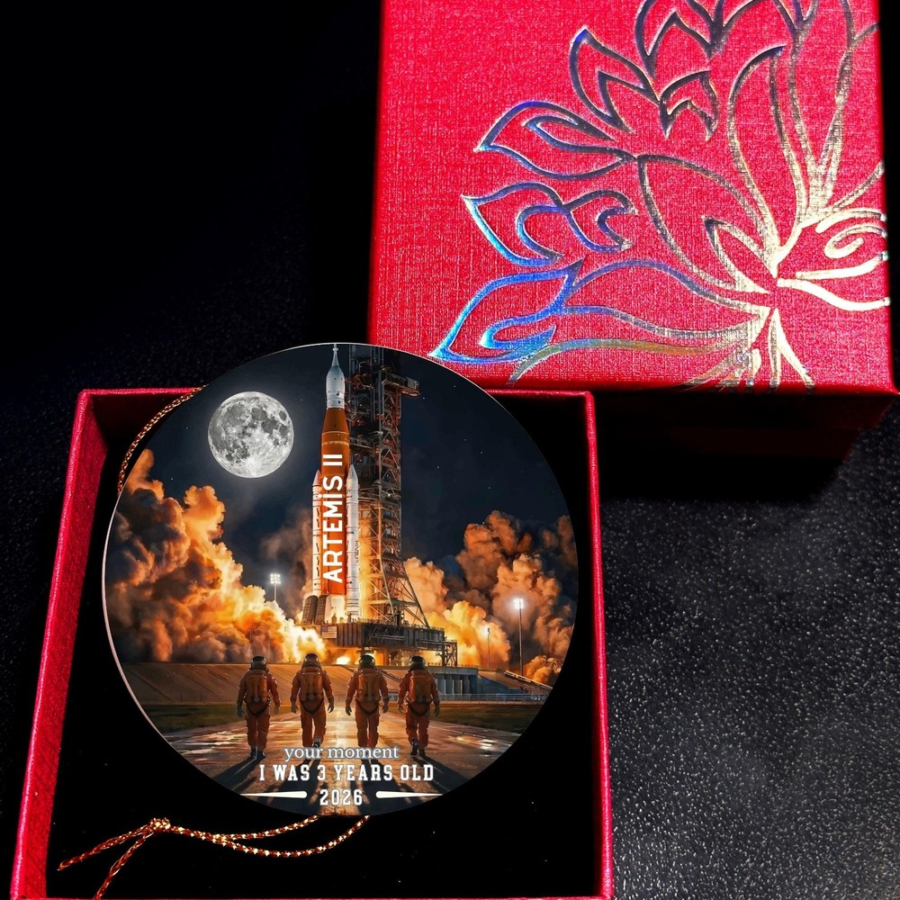 Artemis II Ornament, Personalized Rocket Launch Keepsake
