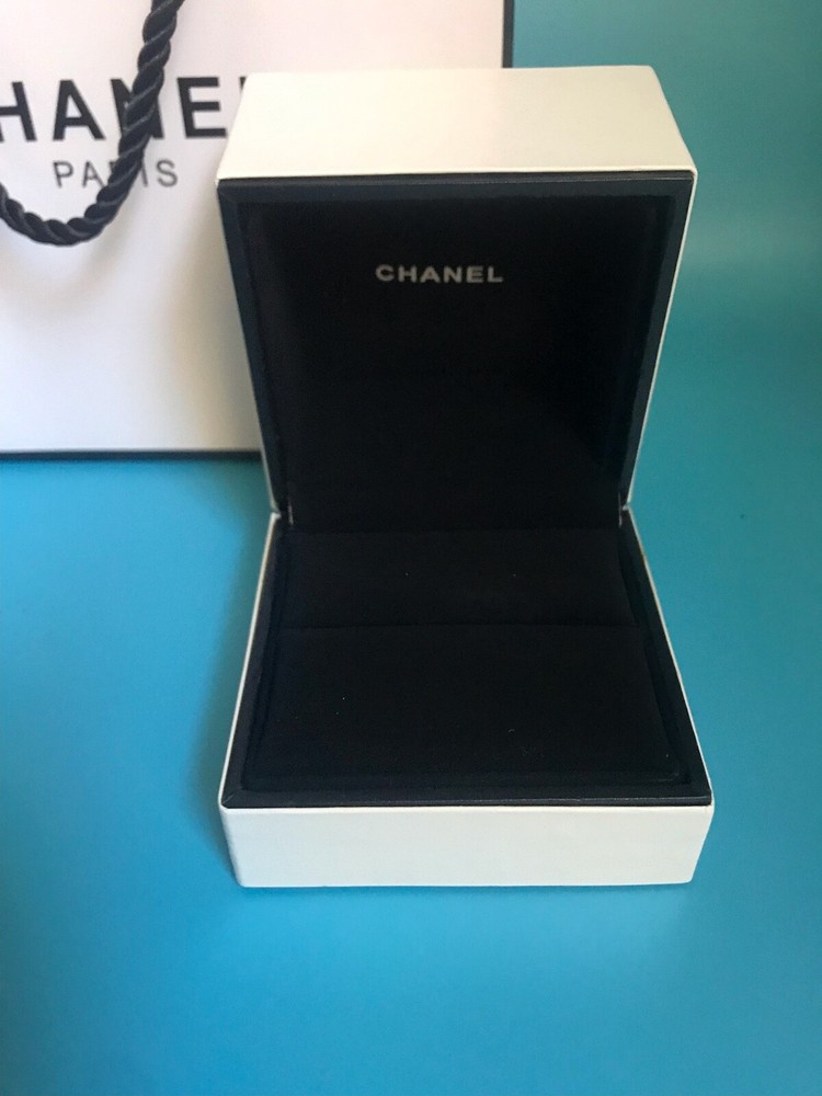 CHANEL Ring/ Pendant /Earrings Gift Box + Gift Bag SET Authentic Black & White