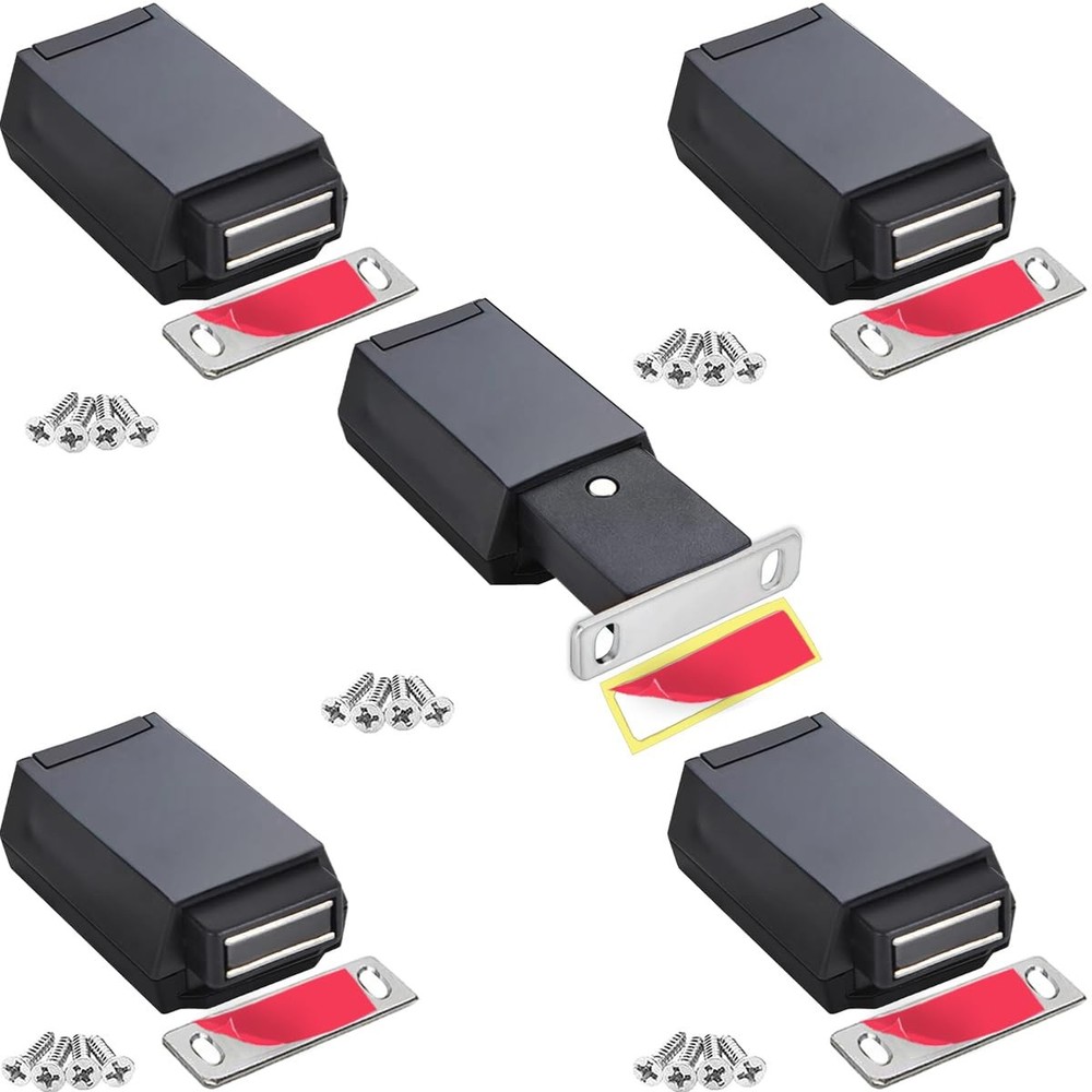 Push to Open Cabinet Hardware 5 Pack Heavy Duty Push Latch  Lock for Hidden D...