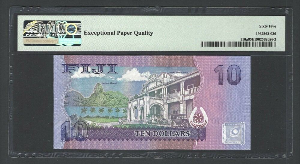 Fiji 10 Dollars ND(2013) P116a Uncirculated Grade 65