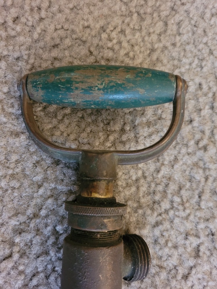 Vintage Brass Sprayer extinguisher wooden handle