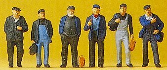 Preiser 10350 HO Scale Industrial/Dock Workers pkg(6)