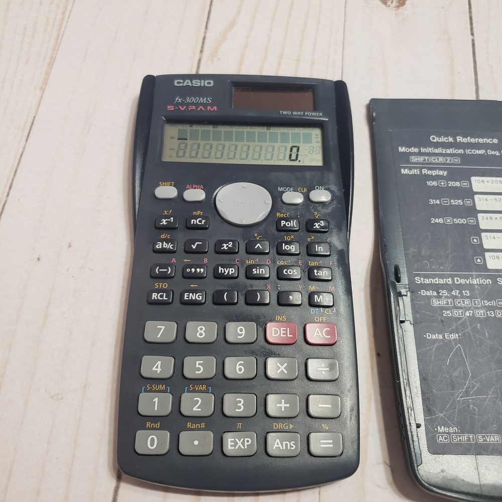 Casio FX-300MS Scientific Calculator Cover Case W/Quick Reference Guide Solar