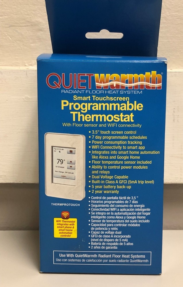 QuietWarmth 120-Volt/240-Volt Programmable WIFI Enabled Smart Touch Thermostat