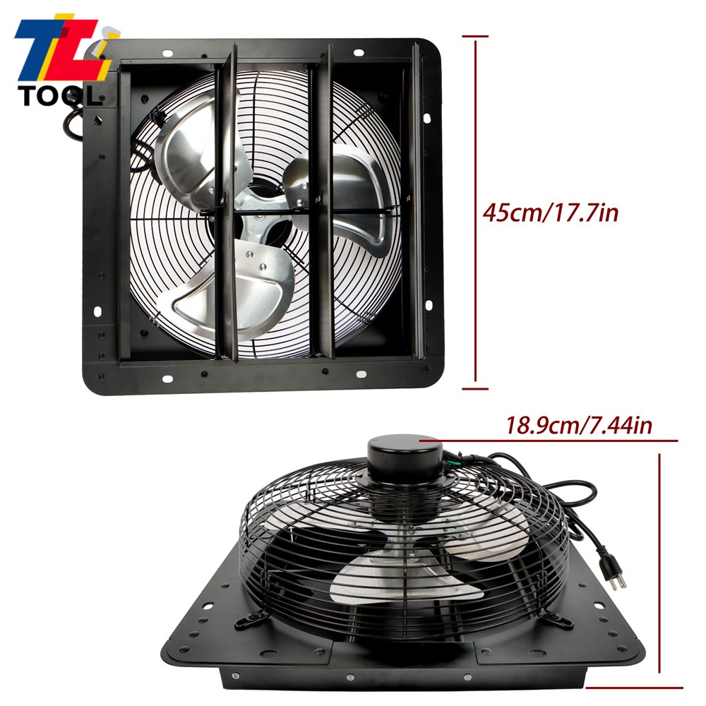 14" Wall Mounted Shutter Exhaust Fan Automatic Shutter With Adjustable Controls