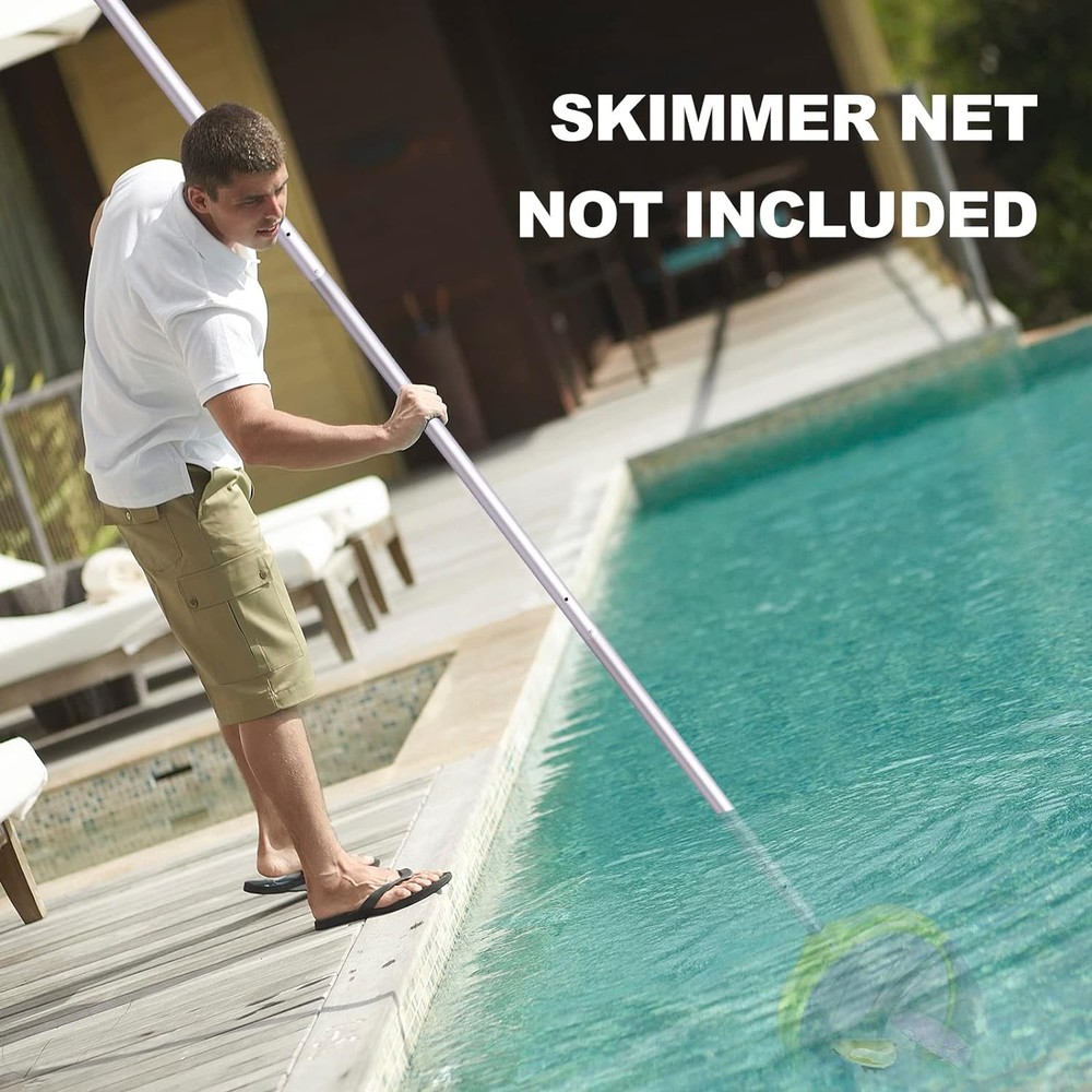 15ft Telescoping Pool Pole Adjustable for Skimmer Brush Vacuum