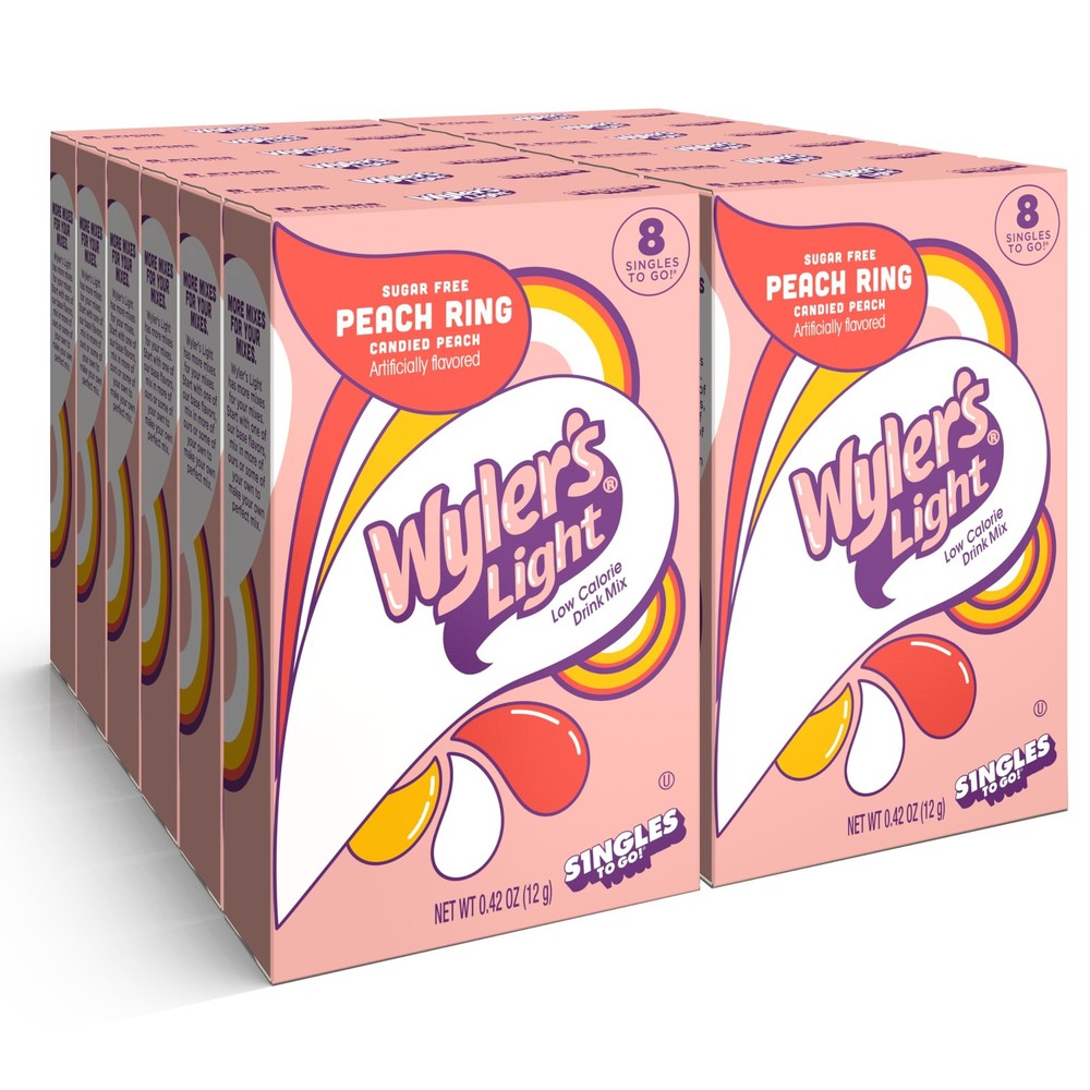 Wyler's Light Peach Ring Drink Mix Sugar Free 96 Servings Hydration Packets