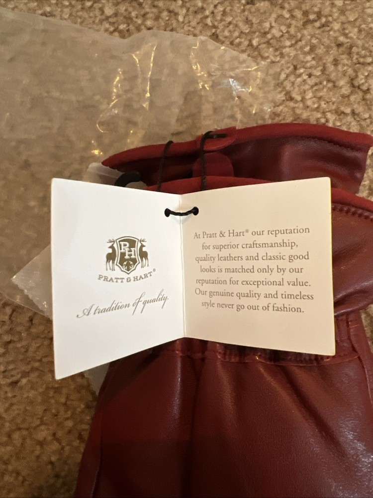 Pratt & Hart Leather Mittens Red XL NWT