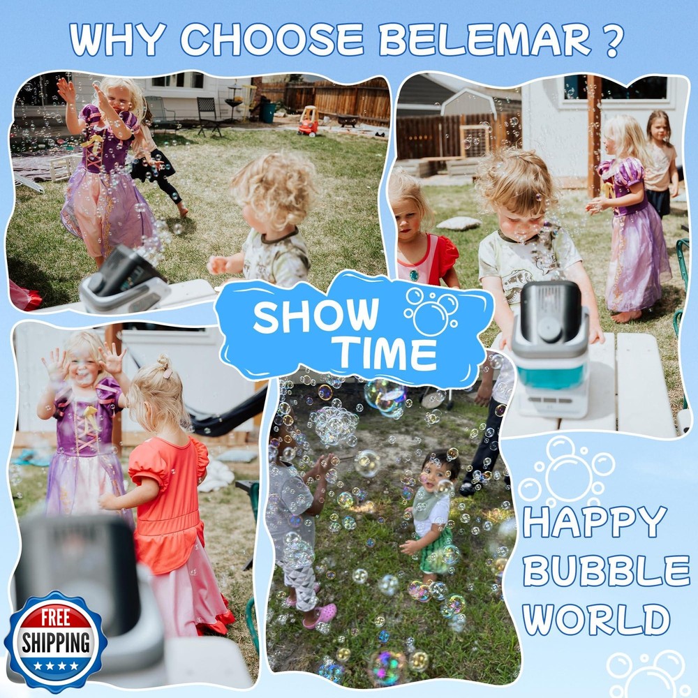 2025 Upgraded Bubble Machine with Remote Control, Automatic Rotat