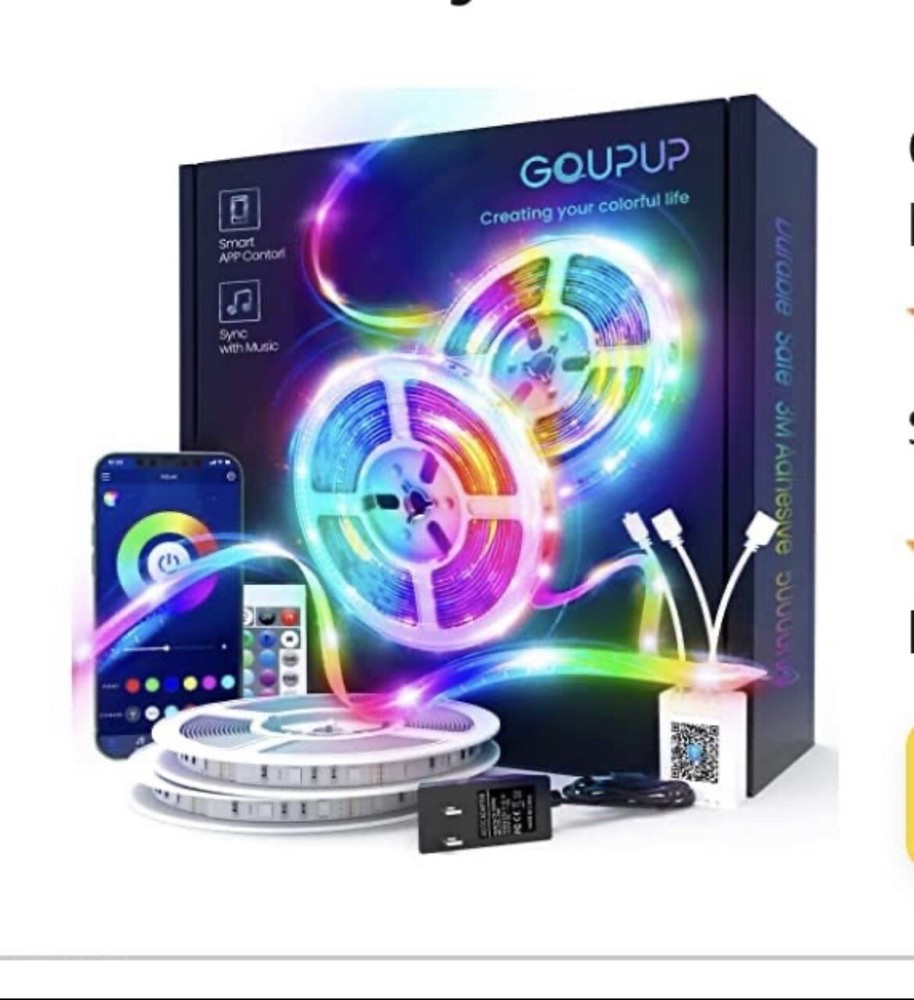 Elevate your space with 100ft LED Strip Lights: App Control, Music Syn