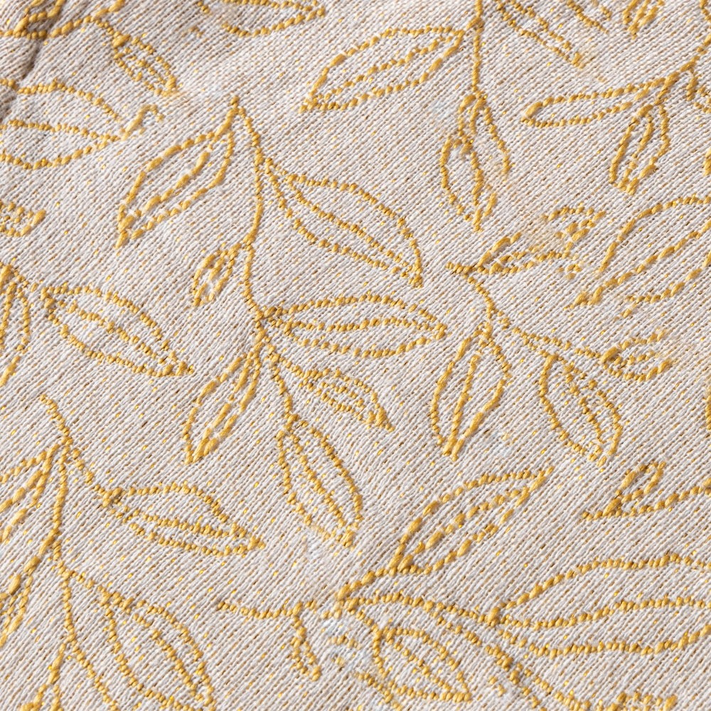 70" Round Tablecloth, Cream and Gold Leaf