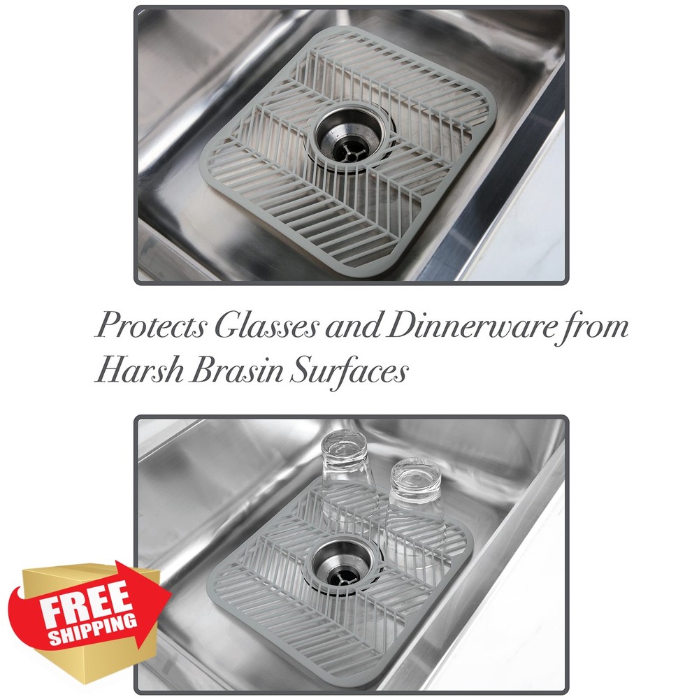 Kitchen Details Plastic Sink Mat 12"x11" White