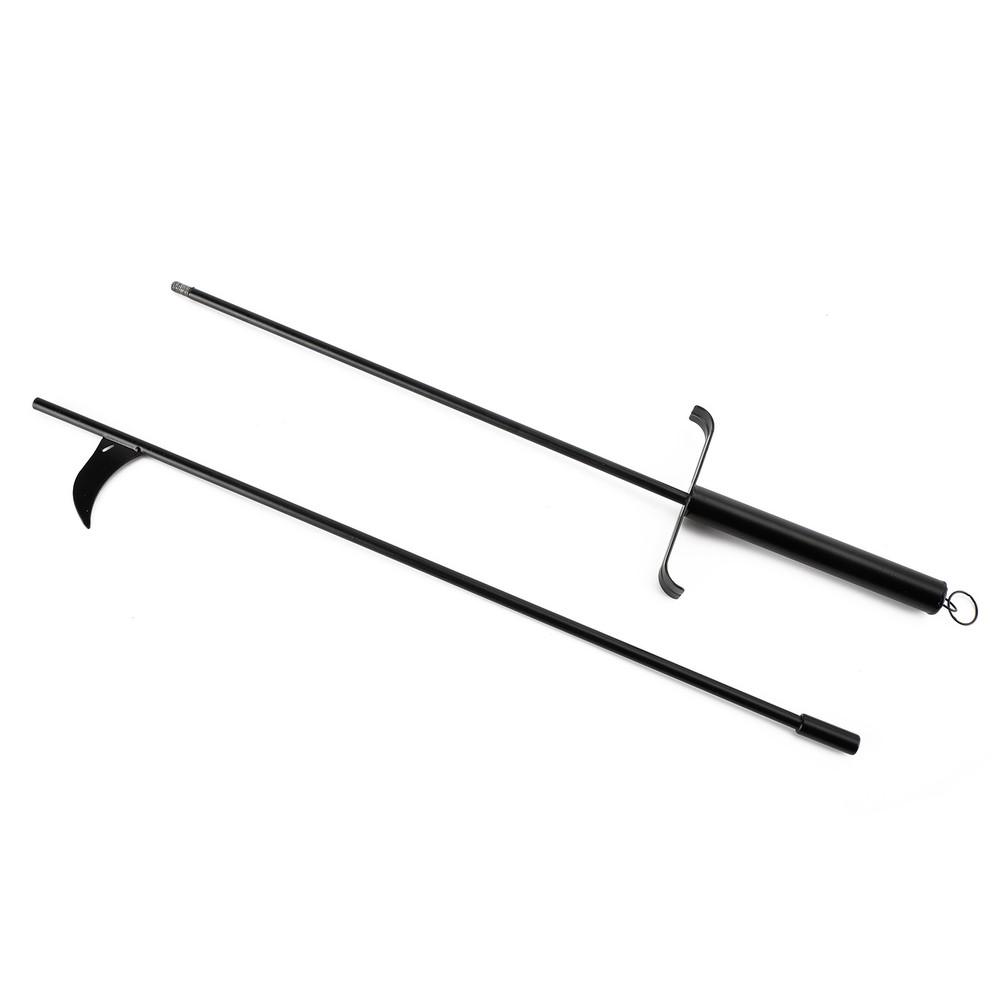 2PCS Hearth Tool Fireplace Set Fire Tools Set Campfire Tongs Fire hook Blk