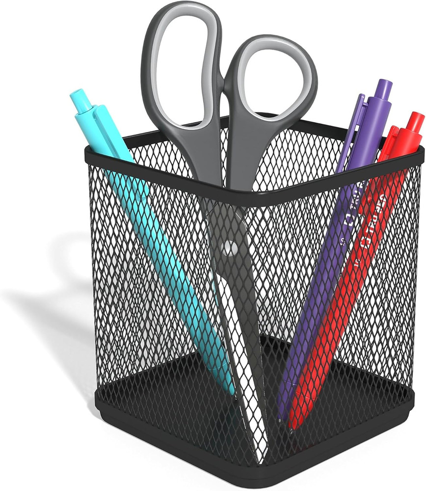 Stackable Wire Mesh Pencil Holder – Desktop Organizer for Pens, Pencils & Office