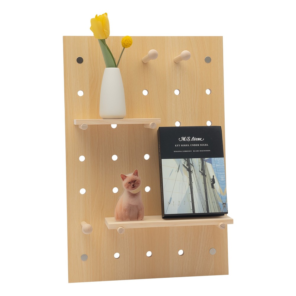 Wood Pegboard Combination Wall Organizer Kit Wooden Display Pegboard Panel