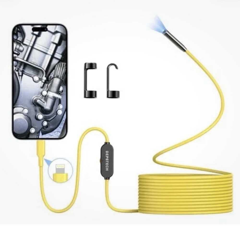 Endoscope Camera with Lights, 7.9mm Camera Diameter, 2MP Resolution (open Box).