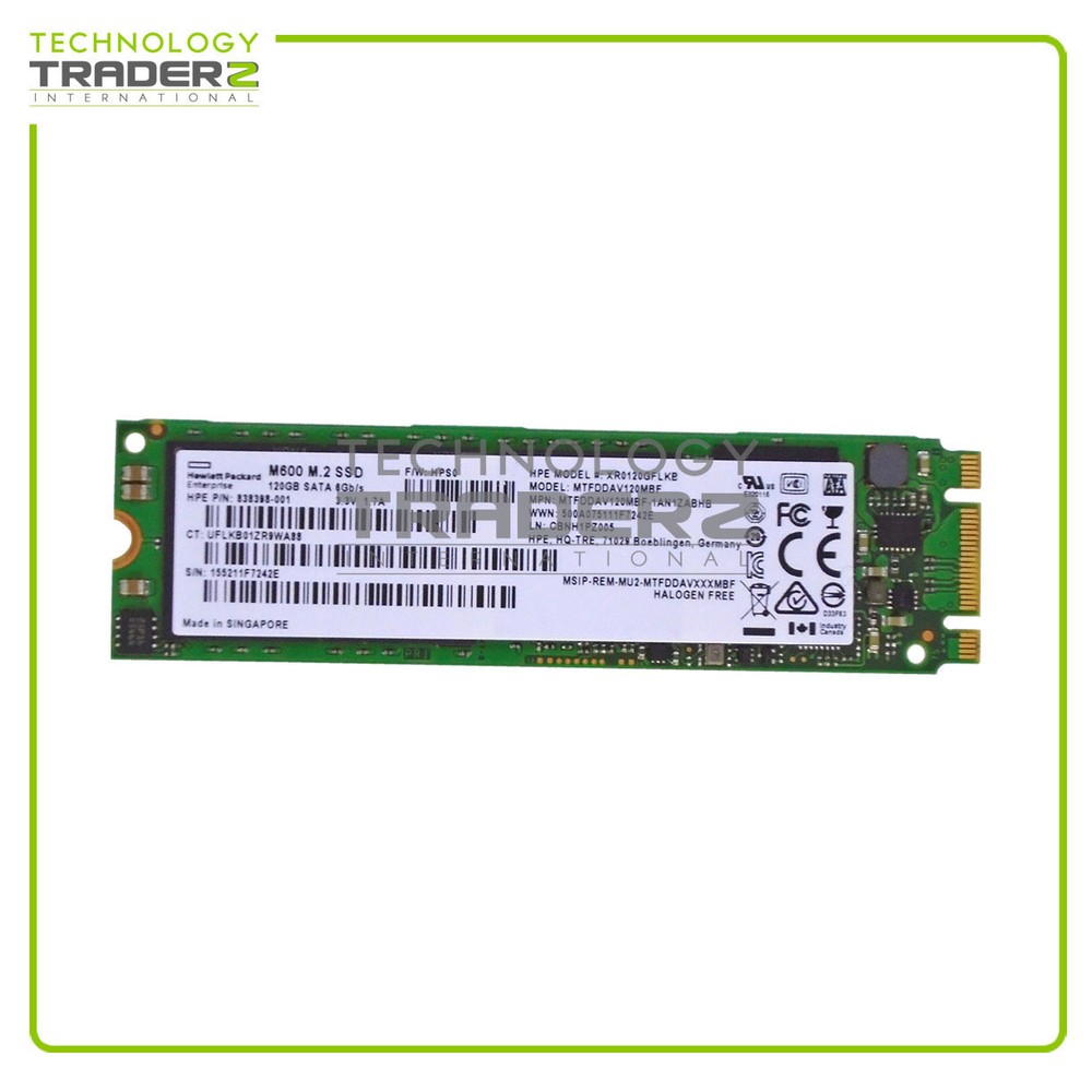 838398-001 HP 120GB SATA 6Gbps Solid State Drive MTFDDAV120MBF ***Pulled***