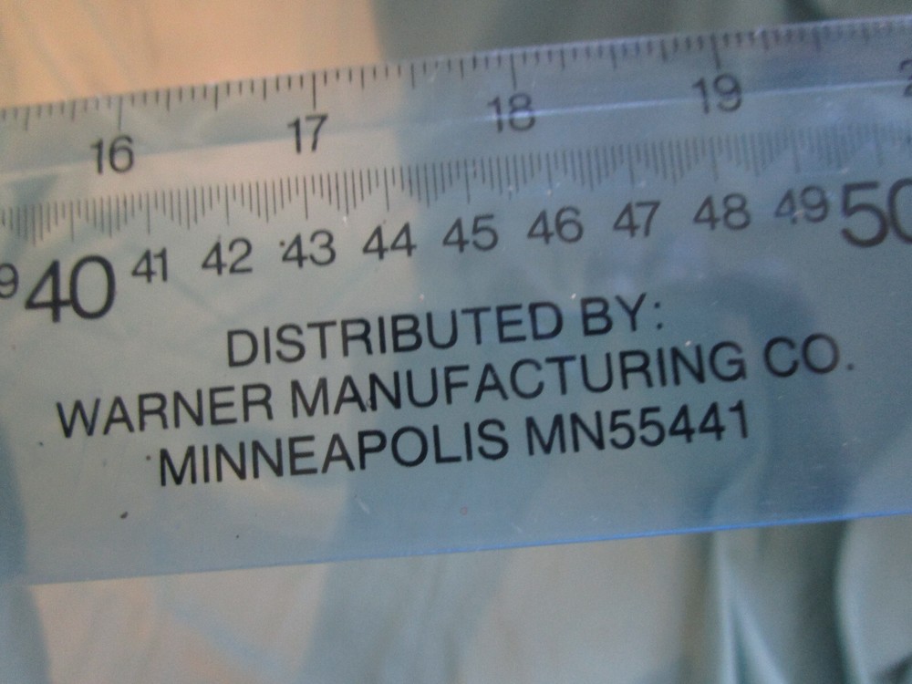 Vintage 24" Warner Plastic Trim Rule Sewing Ruler