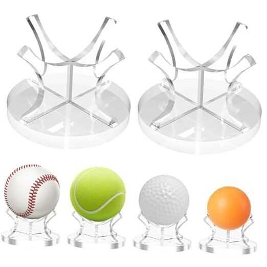2Pcs Acrylic Baseball Holder Display Case Display for Balls Suitable for