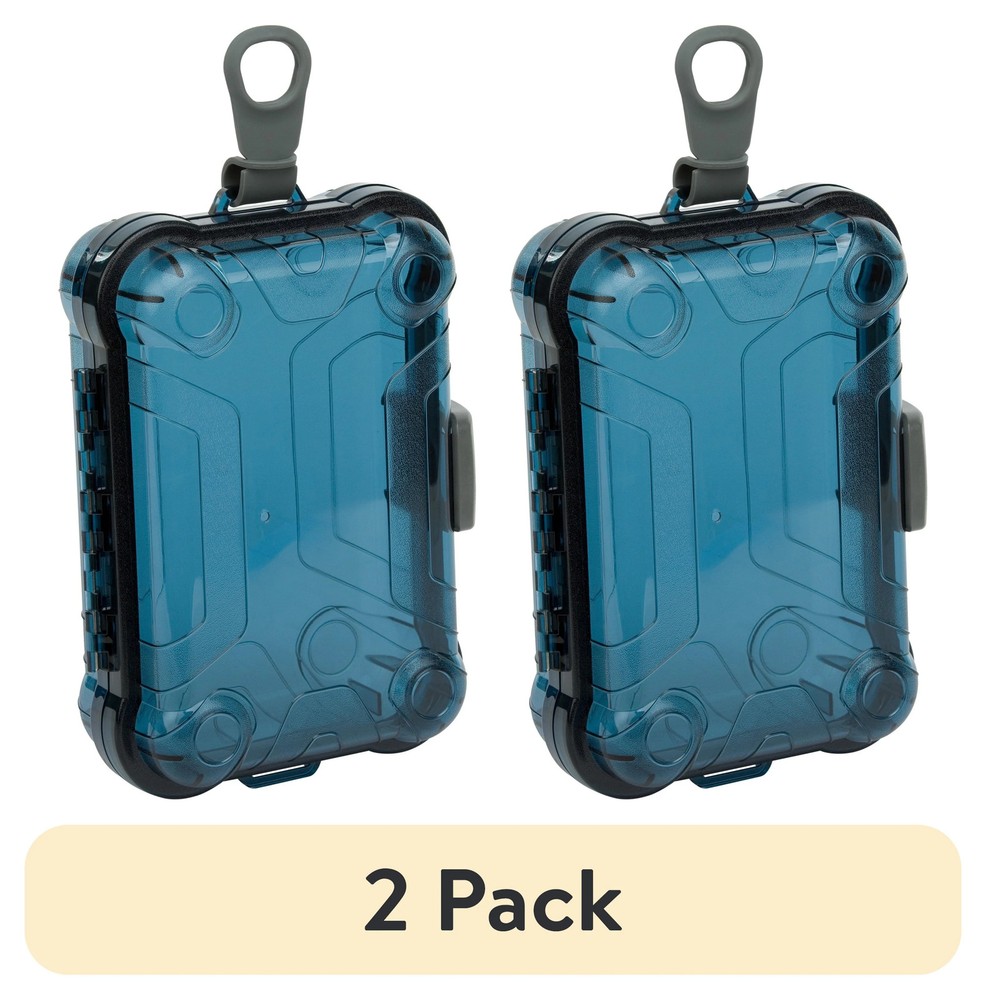 2 Pack Small Watertight Dry Box Polycarbonate Blue