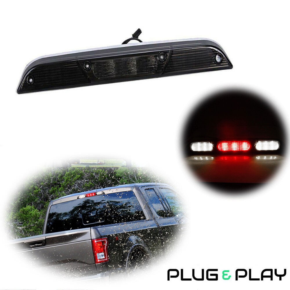 Smoke Black Lens 3rd Third Red Brake Tail Cargo Light For 2015-2019 Ford F-150