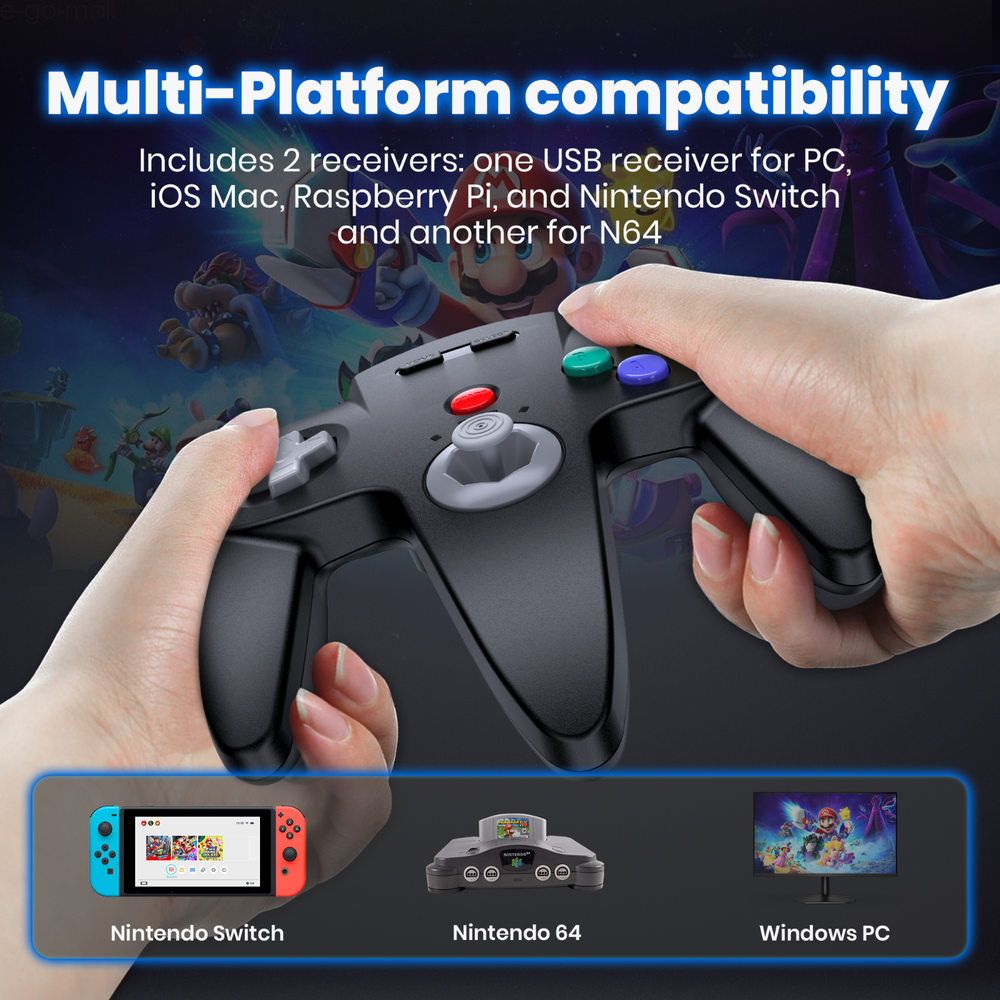 Wireless Switch N64 Controller for N64 NSO Steam/ PC Raspberry Pi Windows Mac