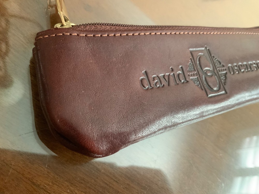 David Oscarson Pen Brown Leather Pouch Case