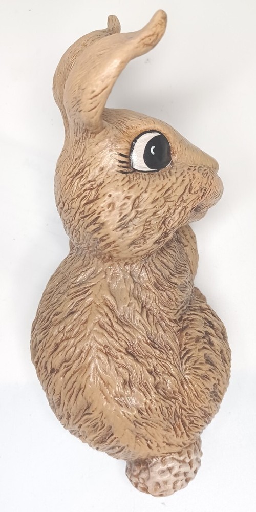 VTG Handmade Handpainted Signed Debs Place Ceramic Mold Rabbit 7.5"