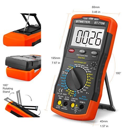Digital Multimeter 6000 Count TRMS Auto Ranging AC DC Volt Amp Ohm Capacitance T