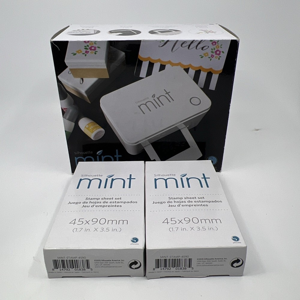 Silhouette Mint Custom Stamp Maker w Stamp Kits