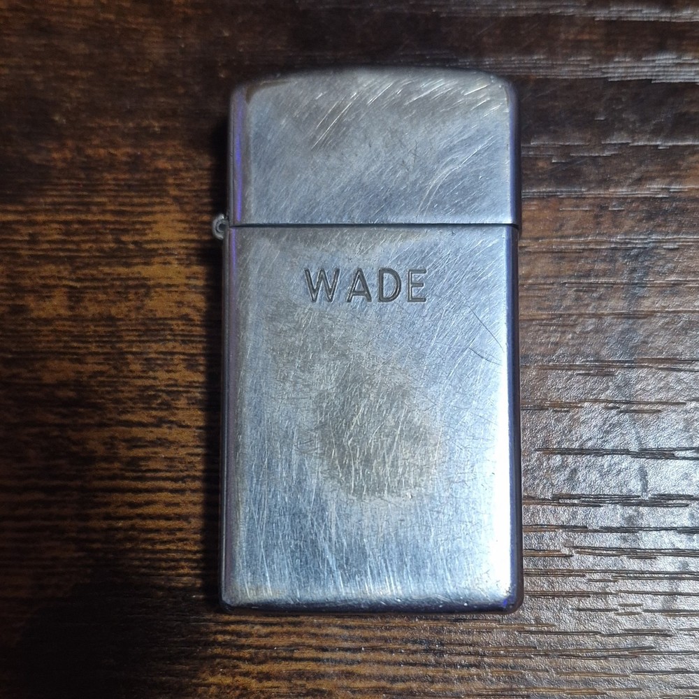 Zippo Engraved WADE Silver Tone Personalized Collectible Lighter