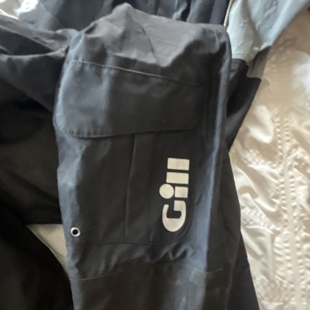 Gill Black Gray Drysuit with Integrated Boots