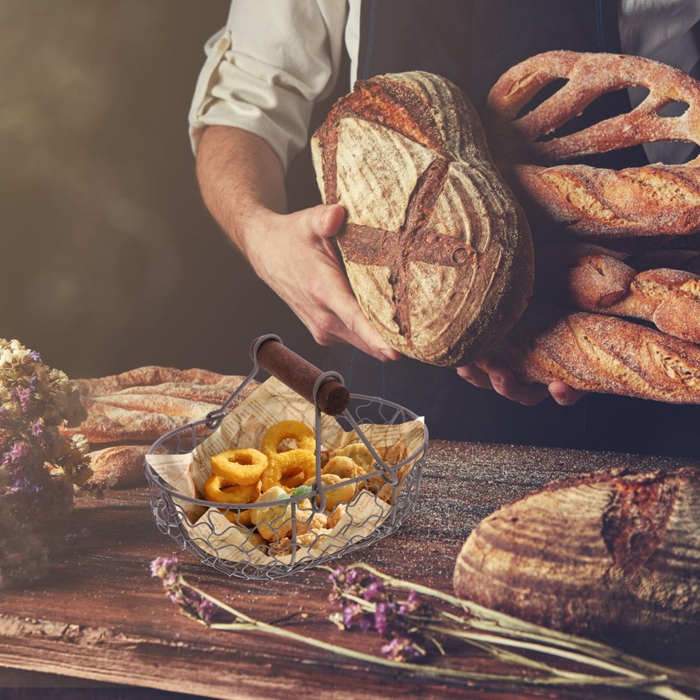 Kitchen Wire Egg Basket Vintage Metal Storage Container for Fresh Eggs Fruit ...